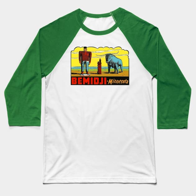 Bemidji Minnesota Vintage Baseball T-Shirt by Hilda74